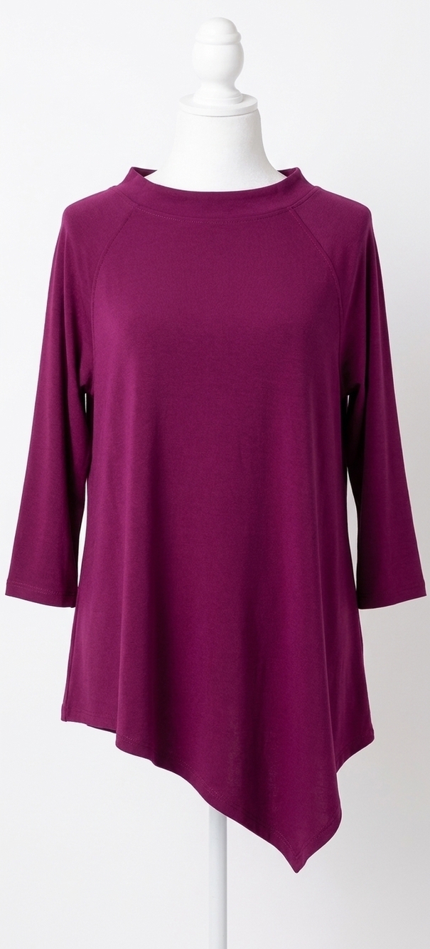 NEW SYMPLI raglan handkerchief top in amaranth
